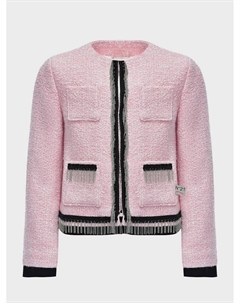 Пиджак с черной отделкой, розовый No21
