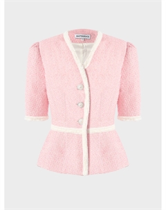 Жакет твидовый приталенный, розовый Masterpeace