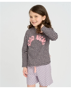 Пижама из лонгслива и шорт разноцветная Button blue