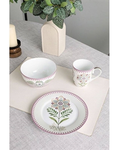 Набор из тарелки, пиалы и кружки из фарфора Lily&Lotus Pip studio
