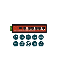 Коммутатор WI-PMS305GF-I, управляемый, кол-во портов: 5x1 Гбит/с, SFP 1x1 Гбит/с, PoE:5x60 Вт Wi-tek