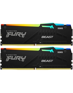 Комплект памяти DDR5 DIMM 32Gb (2x16Gb), 6000MHz, CL30, 1.4V, FURY Beast Black RGB EXPO (KF560C30BBEAK2-32) Retail Kingston