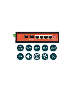 Коммутатор WI-PS306GF-I v2, кол-во портов: 4x1 Гбит/с, кол-во SFP/uplink: SFP 2x1 Гбит/с, PoE:4x60 Вт (WI-PS306GF-I v2) Wi-tek
