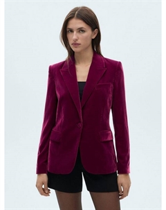 Комбинированный бархатный блейзер, цвет Bright Pink Mango