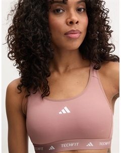 Спортивный бюстгальтер Techfit Performance, коричневый Adidas