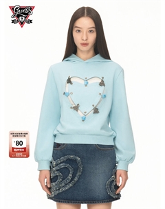 Свитшот с декоротивными булавками, голубой Guess