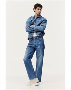 Прямые свободные высокие джинсы, синий H&m