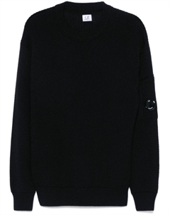 Свитер с круглым вырезом и линзами, черный C.p. company