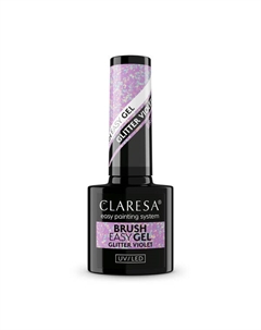 Гель-лак для ногтей фиолетовый, 5 г Brush easy gel, цвет glitter violet Claresa nails