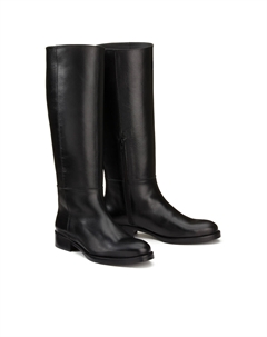 Сапоги для верховой езды из кожи черный Laredoute