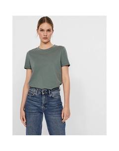 Футболка с круглым вырезом и короткими рукавами зеленый Laredoute