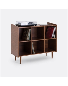 Винтажная тумба под виниловые пластинки высота 113 см Ronda каштановый La redoute interieurs