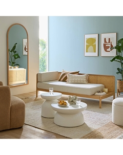 Пуф из ткани букле с ящиком Timour бежевый Laredoute