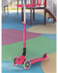 Самокат 3-х колесный детский Primo Foldable Lights, Розовый Globber