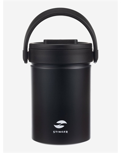 Термос ланч-бокс, 1,7 л, широкий, сталь, чёрный, три контейнера, 16,1 x 14,9 x 21,5 см, Черный Stinger
