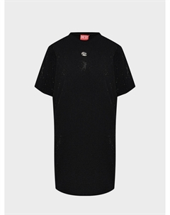 Платье свободного кроя со стразами, черное Diesel