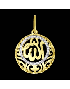 Подвеска из желтого золота с фианитами Sokolov