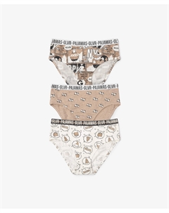 Трусы-слипы с принтом коплект из 3-х штук мультицвет для девочки Gulliver