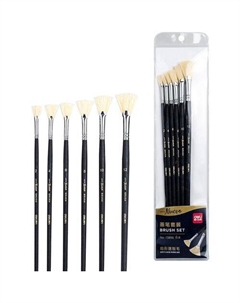 Набор кистей Arte Nuevo, 73896, из синтетики, плоская 12 шт./кор. Deli