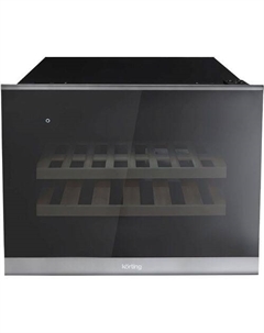 Винный шкаф Korting KFW 501 SL GXN, вместимость: 28 бутылок, 45.5см, черный