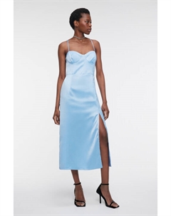 Платье-бюстье атласное приталенное на тонких бретелях Befree