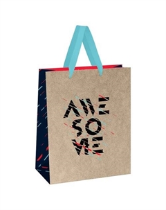 Пакет подарочный Awesome, крафт, 26 х 32 х 12 см Meshu