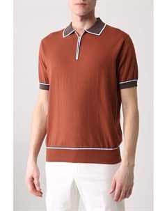 Джемпер поло хлопковое с воротником на молнии Cudgi