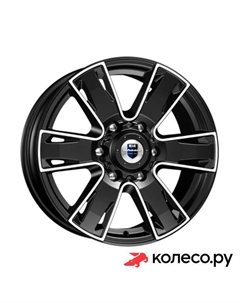 Литой диск Севенна (КС726) 7x17/6*139.7 D67.1 ET38 Алмаз-черный Кик