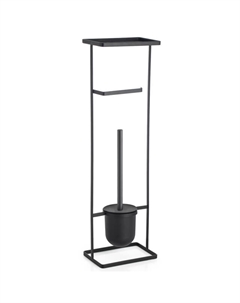 Стойка для туалета FORA Elegance Style 61х18х12см с держателем туалетной бумаги черная нержавеющая с Fora