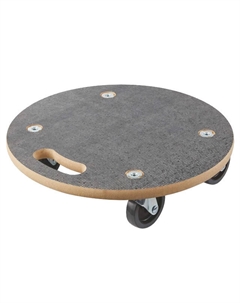 Подставка для цветов на колесах d38см дерево серый Нет марки