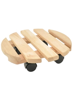 Подставка для цветов на колесах d29см дерево бежевый Нет марки