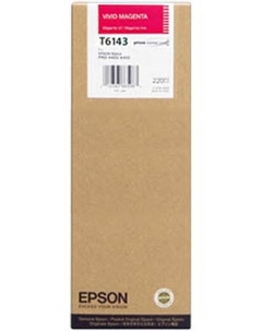 Картридж струйный Epson T6143 (C13T614300), пурпурный, оригинальный, объем 220 мл для Epson Epson Stylus Pro 4450