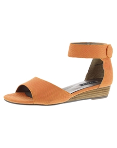 Женские босоножки на танкетке Havana из искусственной кожи со змеиным принтом, цвет tangerine Array