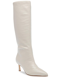 Женские замшевые сапоги Lavan с острым носком до колена, цвет bone croc Steve madden