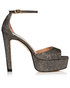 Диско-сандалии на платформе с ремешком на щиколотке в новом цвете Pyrite Stuart weitzman