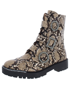 Женские кожаные армейские ботинки Kirlah с пряжкой, цвет neutral phoenix snake print Jessica simpson