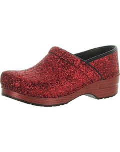 Профессиональные женские кожаные сабо Slip On, красный Dansko