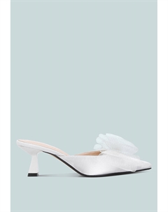 Атласные мюли asma из органзы с бантом, серебряный London rag