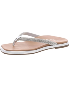 Женские кожаные сандалии Vista Shine Slip On Thong, цвет silver leather Vionic