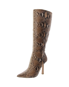 Женские кожаные сапоги Kathleen с острым носком до колена, цвет natural snake Steve madden