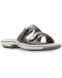 Женские сандалии Breeze Piper из искусственной кожи Slip On Slide, цвет pewter Cloudsteppers by clarks