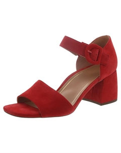 Chardonny женские кожаные туфли с ремешком на щиколотке и блочным каблуком, красный Vionic