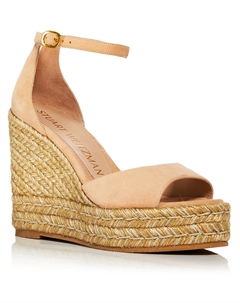 Женские босоножки на танкетке Nudistcurve Peep Toe, цвет adobe Stuart weitzman