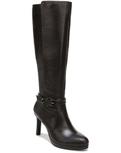 Женские сапоги Taelynn с застежкой-молнией и широким голени выше колена, цвет forest brown snake Naturalizer