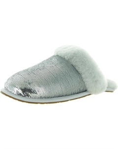 Женские тапочки-слайды с подкладкой из искусственного меха, серебряный Ugg