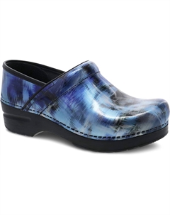 Женские профессиональные патентованные сабо в синей щетке Dansko