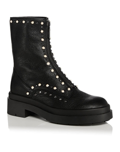 Женские кожаные ботильоны Nola Flat с отделкой, черный Jimmy choo