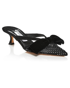 Женские замшевые нарядные мюли Flaca, цвет black/hematite Jimmy choo