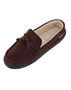 Мужские мокасины-тапочки из микрозамши с обметочной строчкой Isotoner