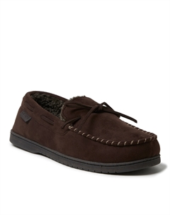 Мужские мокасины-тапочки Toby из микрозамши с завязкой Dearfoams